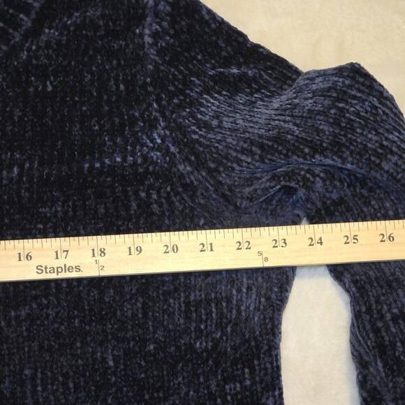 Orvis Women’s Large Navy Blue Chenille Pullover Sweater Long Sleeve Soft Knit L - Picture 8 of 10